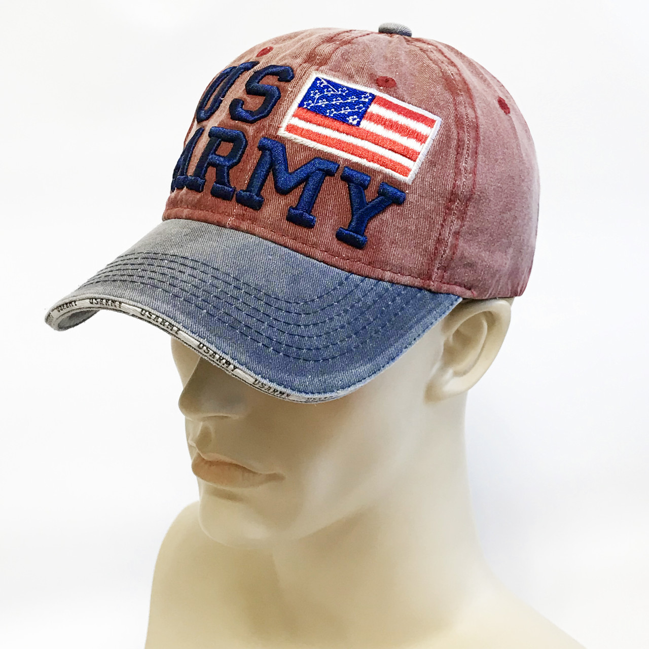 Бейсболка чоловіча "US ARMY" (червоно-синя)