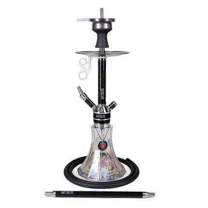 Кальян AMY Deluxe SS 22.02 R Carbonica Pride S висота 65 см на 1 персону чорний/прозорий, фото 1