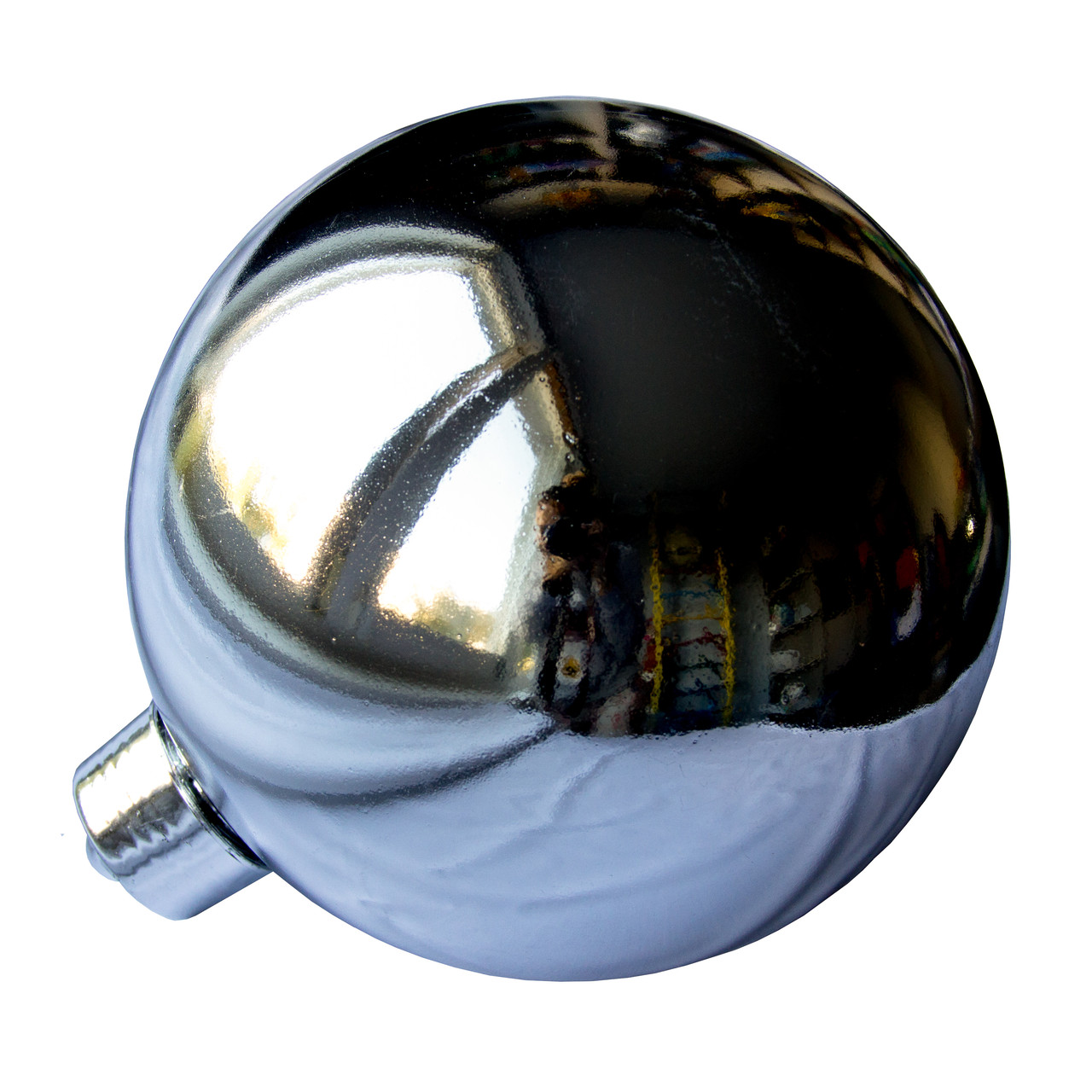 Велика ялинкова іграшка - куля, 20 см, срібляста, глянець, пластик (034000), фото 1