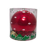 Велика ялинкова іграшка - куля, 20 см, червона, глянець, пластик (034024), фото 2