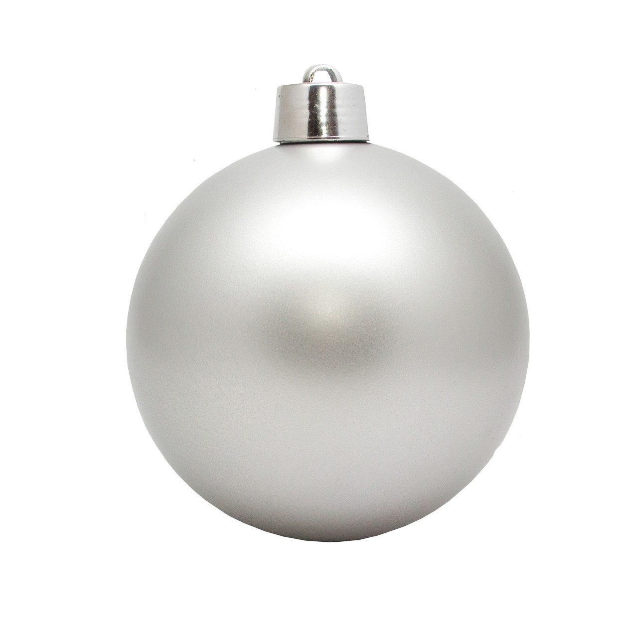 Велика ялинкова іграшка - куля, 20 см, срібляста, матова, пластик (034048), фото 1