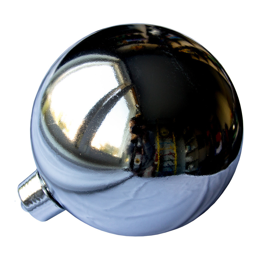 Велика ялинкова іграшка - куля, 25 см, срібляста, глянець, пластик (034123), фото 1