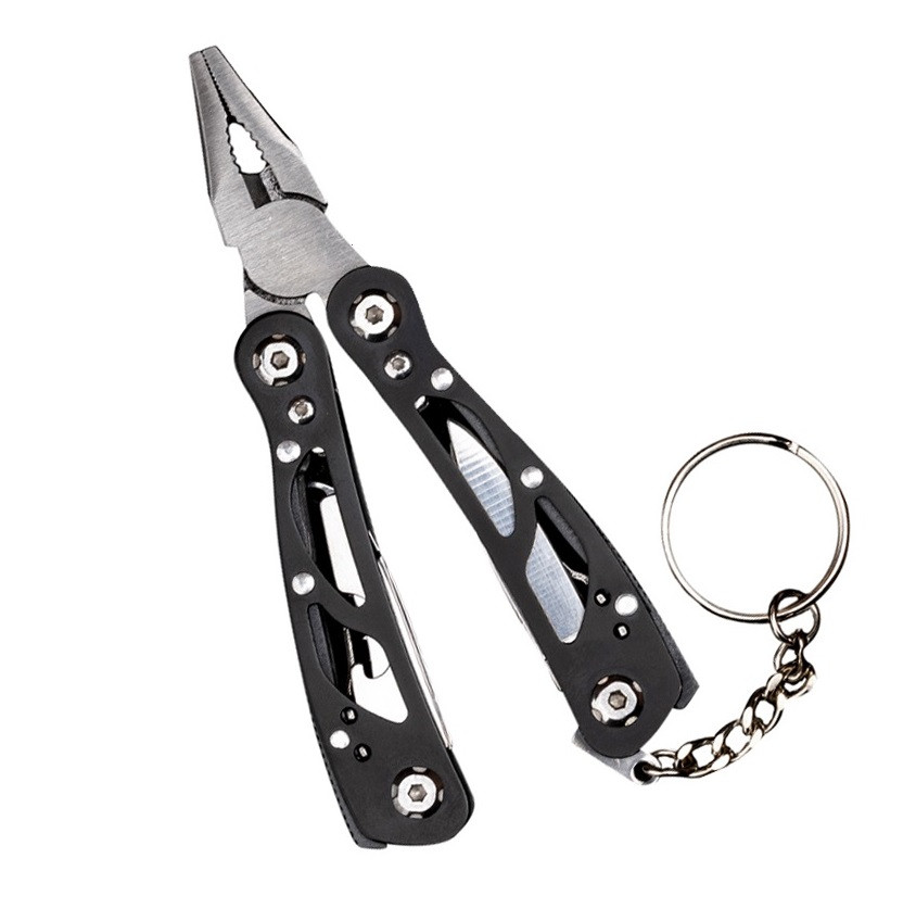 Мультитул туристичний міні 12в1 мультиінструмент чорний, фото 1