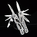 Мультитул туристичний міні 12в1 мультиінструмент чорний, фото 4