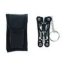 Мультитул туристичний міні 12в1 мультиінструмент чорний, фото 8