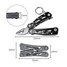 Мультитул туристичний міні 12в1 мультиінструмент чорний, фото 7