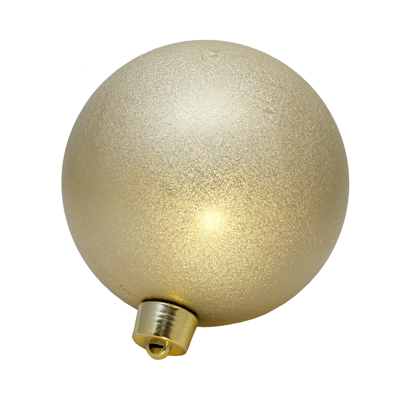Велика ялинкова іграшка - куля з напиленням, 25 см, пластик, гліттер, золотиста (034260), фото 1