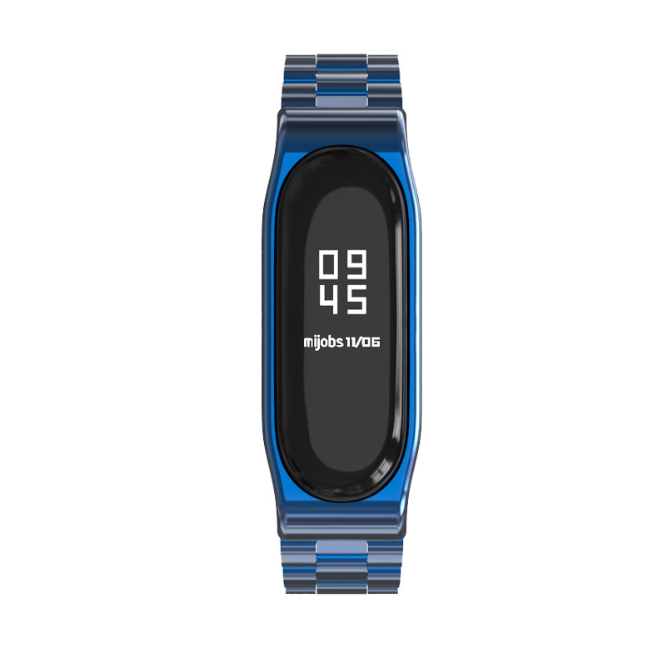 Ремінець Xiaomi Mi Band 4 / 3 MiJobs Metal металевий велика ланка Синій 1702P