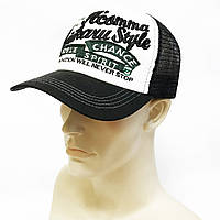 Бейсболка чоловіча із сіткою (чорний-білий)