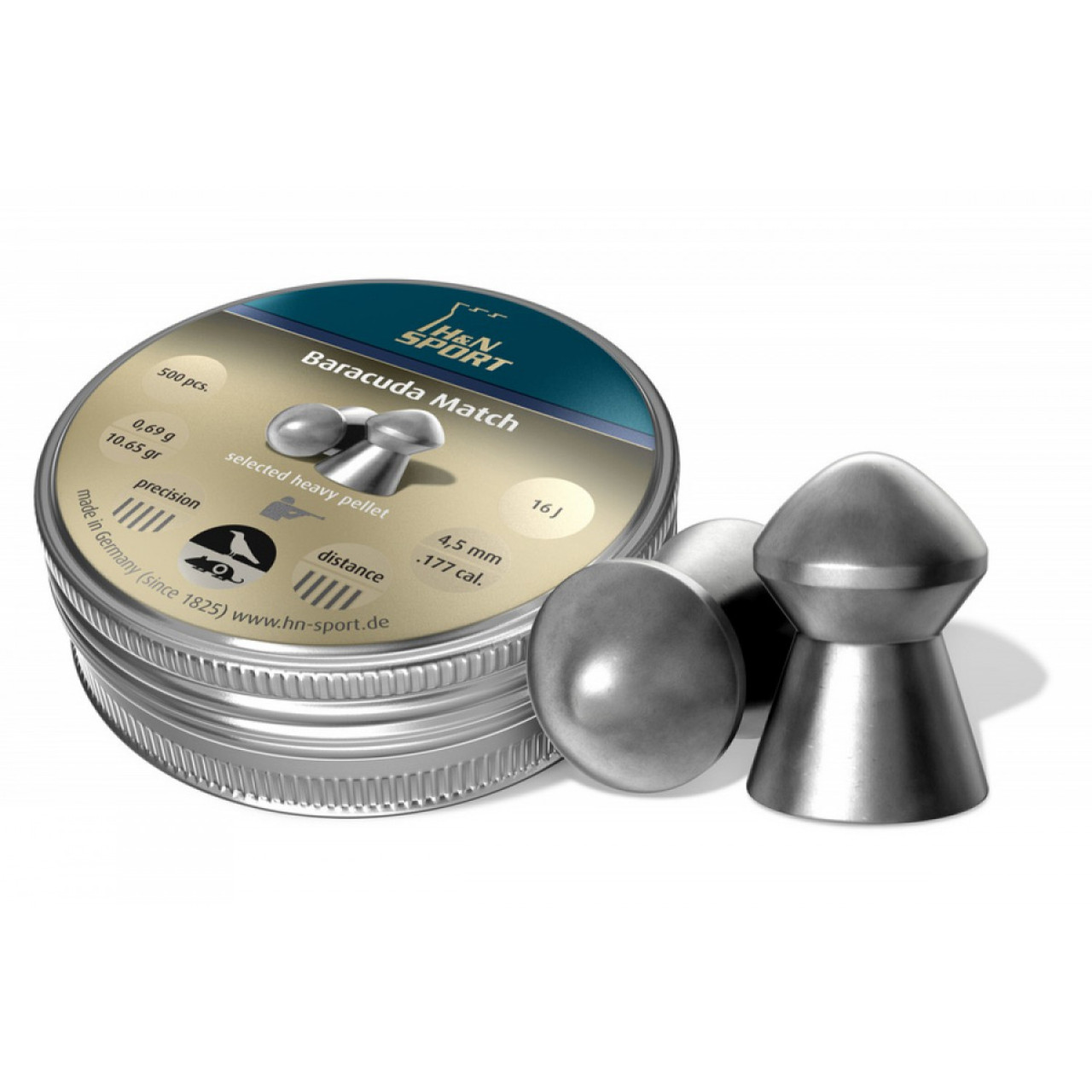 Кулі пневматичні H&N Baracuda, smooth, 200 шт/уп, 2,1 м, 6,35 мм, фото 1