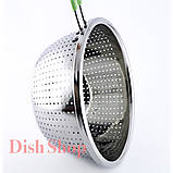 Друшляк із неіржавкої сталі 24 см із ручкою, фото 3