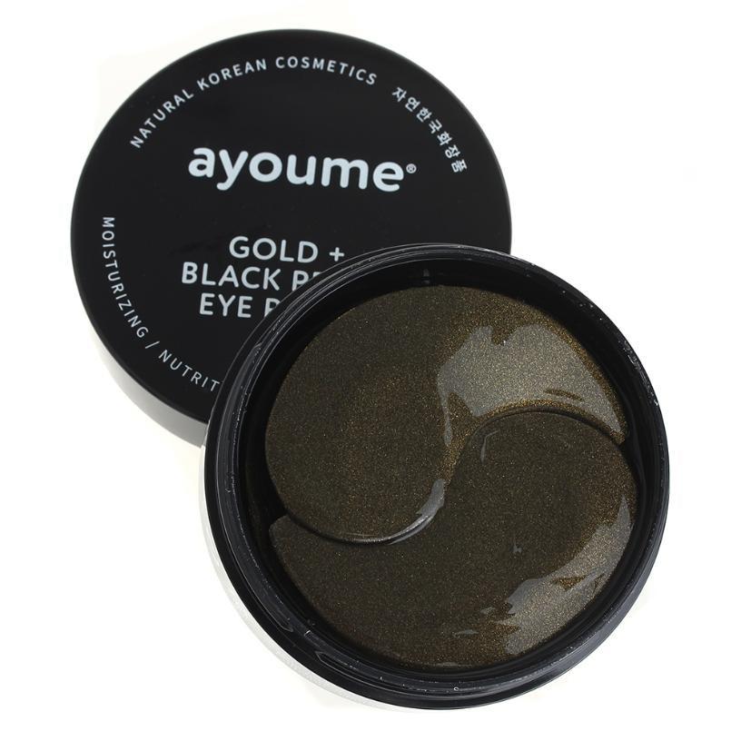 Патчі для очей з золотом і чорним перлами Ayoume Gold + Black Pearl Eye Patch 60 шт (8809239804128), фото 1