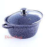 Каструля-казан із кришкою гранітним антипригарним покриттям Benson, 4.2 л, фото 2