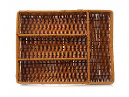 Плетений кошик для подачі столових приладів на 4 відділення 340*260 мм