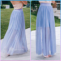 Длинная юбка из сетки стрейч цвет сирень