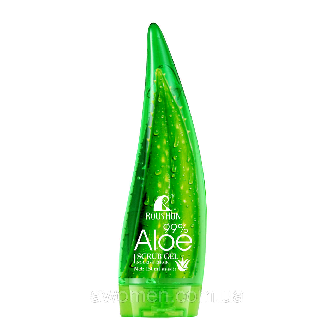 Уценка! Гель-скатка для лица и тела Roushun Scrab Gel Aloe Vera 99% 150 ml (трещина на крышки)