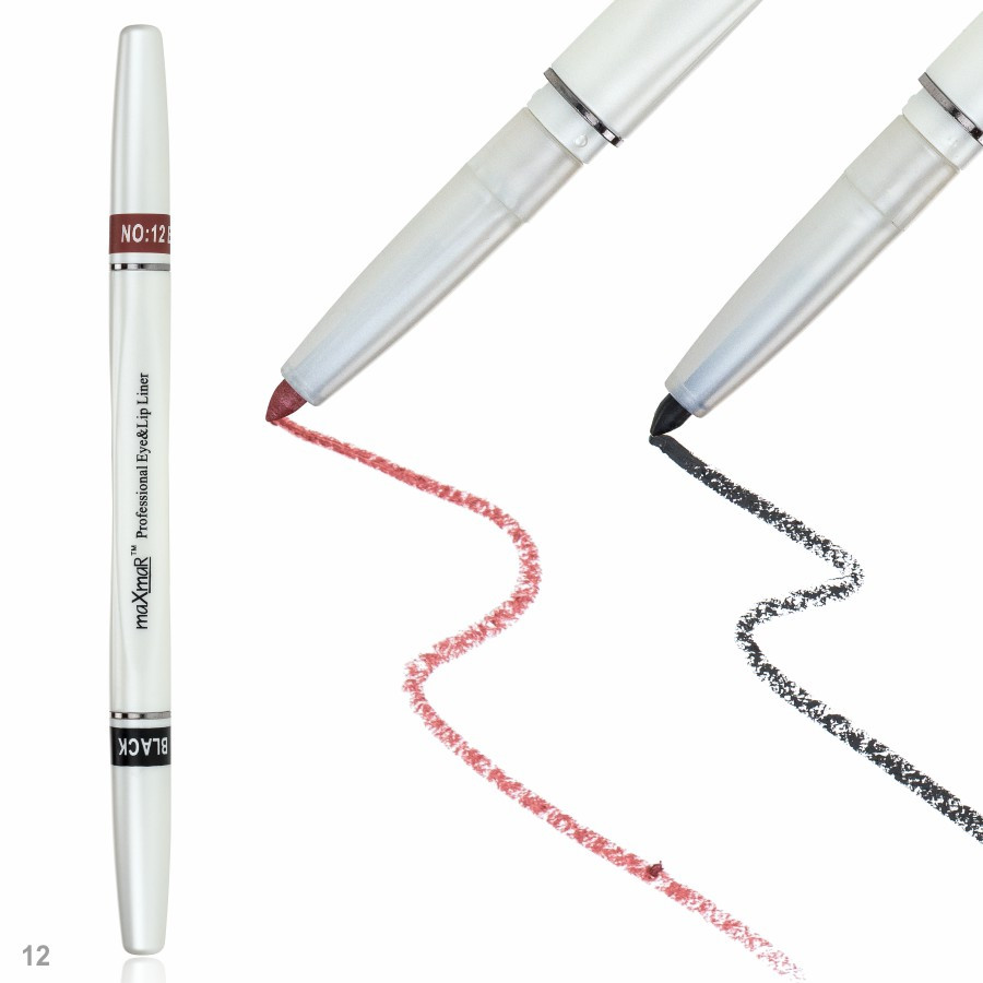 Двосторонній автоматичний олівець для очей і губ maXmaR № 12 MC-005