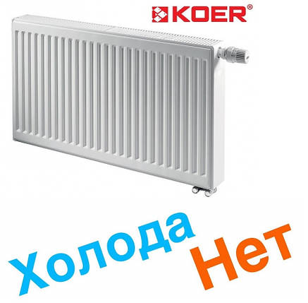 Сталевий Радіатор опалення (батарея) 500x900 тип 22 Koer (бічне під'єднання), фото 1