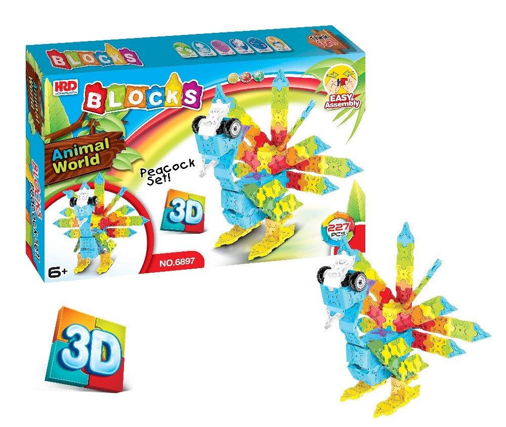3D-конструктор Animal World — Папуга, 227 деталь