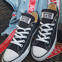 Кеди Converse Black OX (чорно-білі низькі) 36