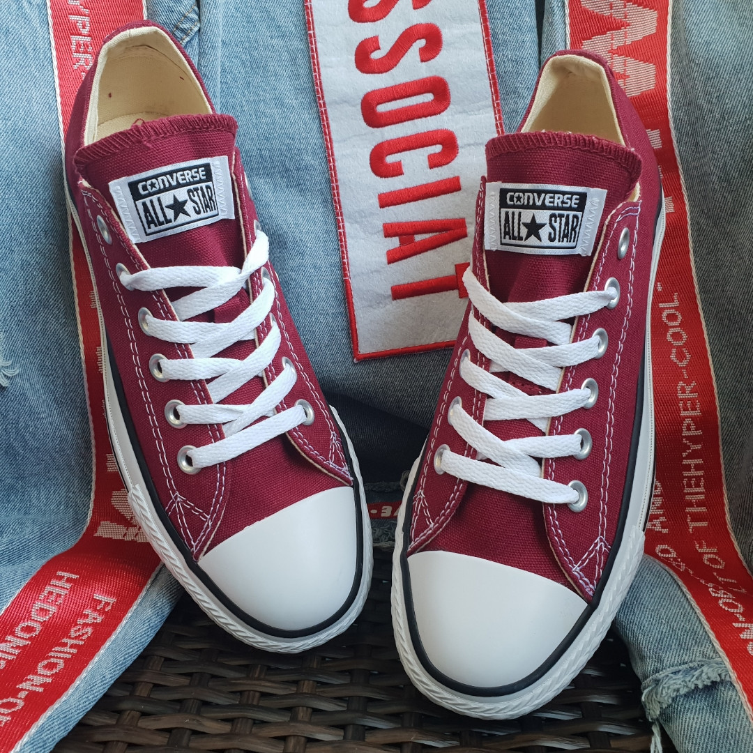 Кеди All Star Chuck Taylor бордові низькі 36,37,39,40,43