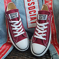 Кеди All Star Chuck Taylor бордові низькі 36,37,43