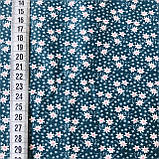 Тканина з дрібними білими квіточками на зеленому тлі, ширина 145 см, фото 3