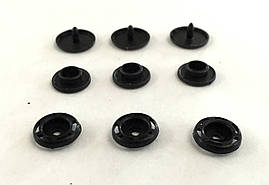 Кнопка пластикова чорна, діаметр 14 мм