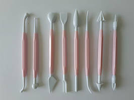 Набір пластикових кондитерських інструментів для роботи з мастикою кремом і моделювання 8 штук L 16 cm