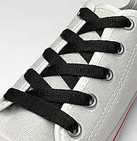 Шнурки простые плоские черные 70см (Ширина 8,5 мм)