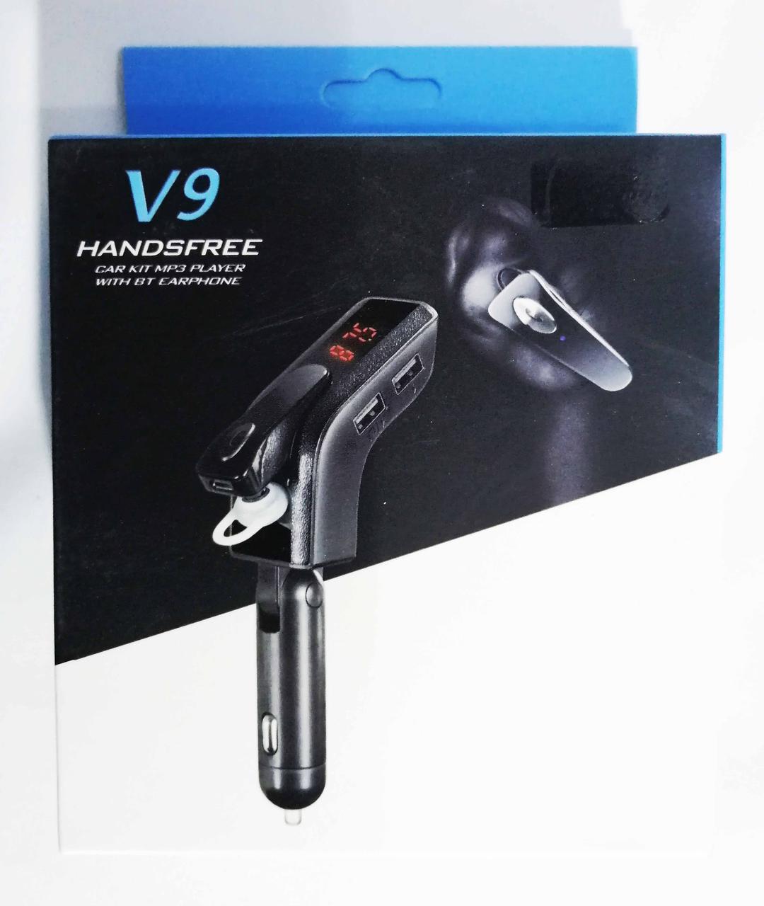 FM-модулятор V9 з Bluetooth і навушником, фото 1