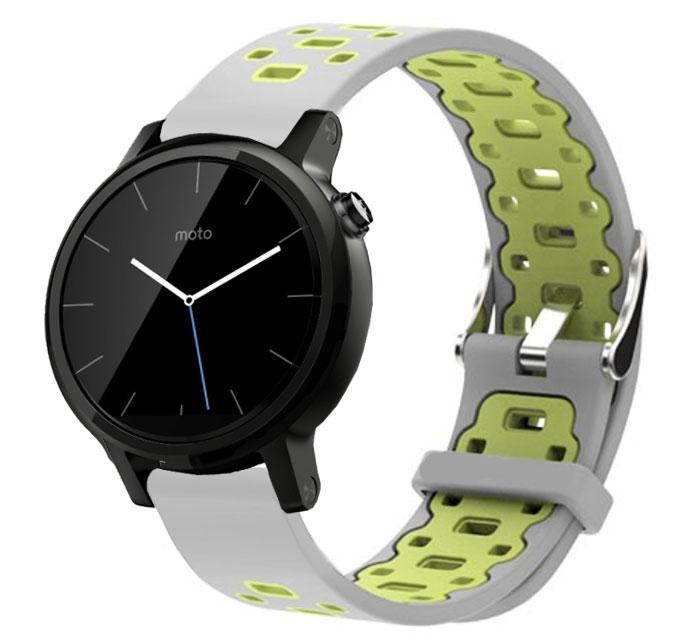Спортивний ремінець Primo Perfor Classic для годинника Motorola Moto 360 2nd gen (42 mm ) - Grey&Green