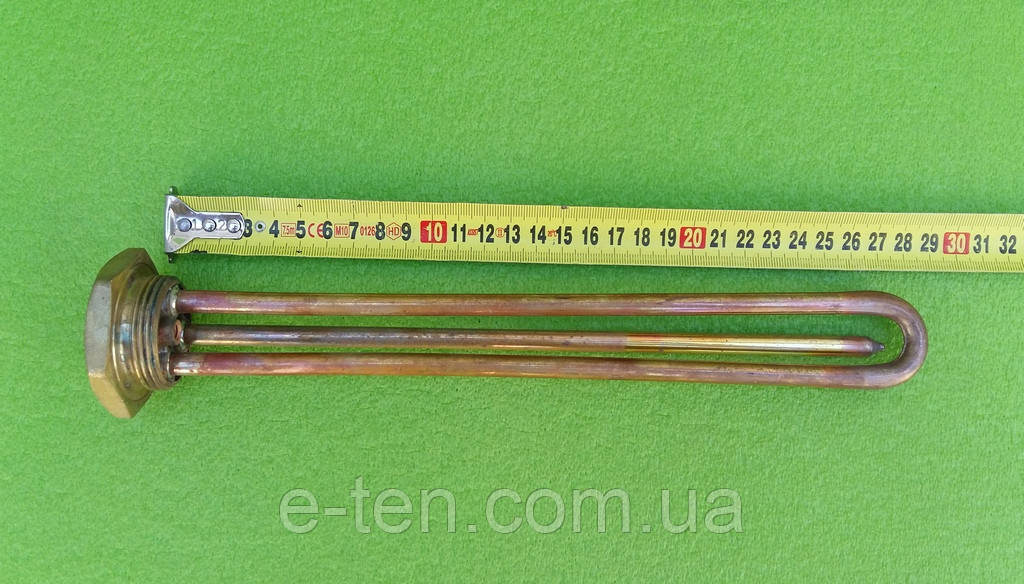 МІДНИЙ тен прямий 1500W / 220V на різьбі 1 1/4" (дюйм з чвертю) з місцем під анод М6 Thermowatt, Італія