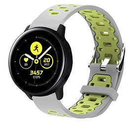 Спортивний ремінець Primo Perfor Classic для годинника Samsung Galaxy Watch Active / Active 2 - Grey&Green