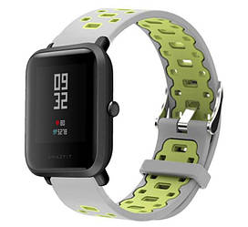 Спортивний ремінець Primo Perfor Classic для годинника Xiaomi Huami Amazfit Bip / Amazfit GTS - Grey&Green