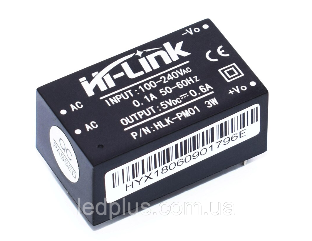 Компактний БЖ 5V 0.6A Hi-Link HLK-PM01