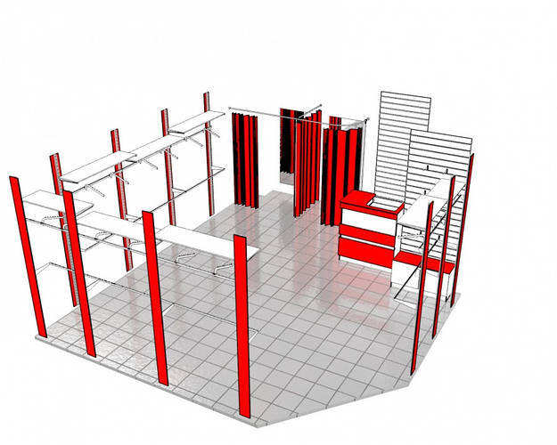 Виробництво торгового обладнання для магазину одягу