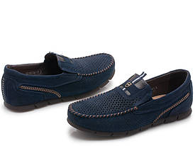 Чоловічі мокасини синього кольору Davis 1855 нубук