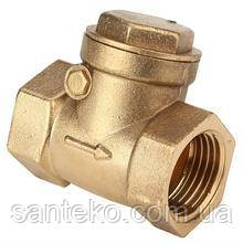 Клапан латунний Ду80 зворотний муфтовий поворотний, фото 1