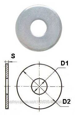 Шайба пласка М18 цинк збільшена (50шт.) (ID#1013904311), цена: 1013.76 ...