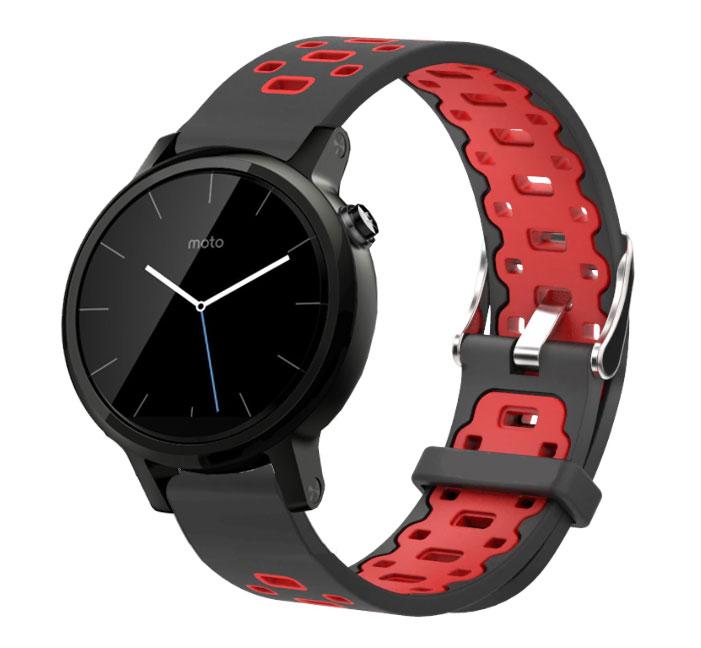 Спортивний ремінець Primo Perfor Classic для годинника Motorola Moto 360 2nd gen (42 mm ) - Black&Red