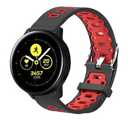 Спортивний ремінець Primo Perfor Classic для годинника Samsung Galaxy Watch Active / Active 2 - Black&Red