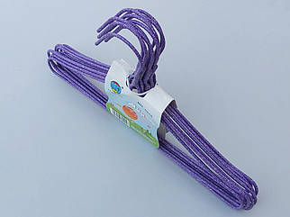 Плічка дитячі дріт в порошкового фарбування фіолетового кольору, довжина 29 см, в упаковці 10 штук