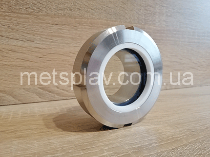 Діоптр плоский (оглядове скло) приварний з нержавіючої сталі Ду 125 AISI 304, фото 1