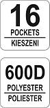 Сумка для інструменту відкрита 12" 16 кишень YATO YT-74370 (Польща), фото 3