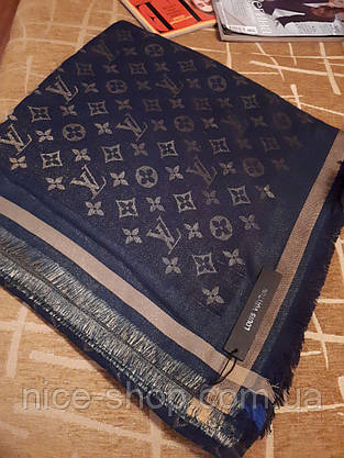 Хустка Louis Vuitton люрекс темно-синій, фото 5