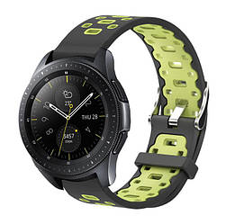 Спортивний ремінець Primo Perfor Classic для годинника Samsung Galaxy Watch 42 mm (SM-R810) - Black&Green