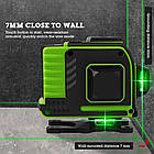 ♦ ЗЕЛЕНИЙ ЛУЧ + ПУЛЬТ ♦ Лазерний рівень Hilda 3D 12 ліній, фото 3