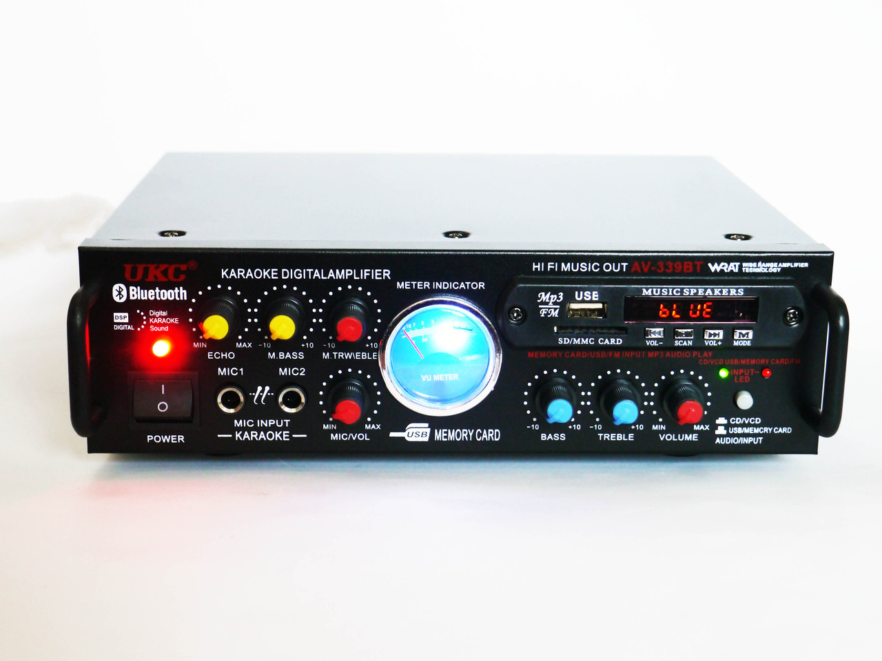 Усилитель звука UKC AV-339BT + USB + Fm + Mp3 + КАРАОКЕ + Bluetooth