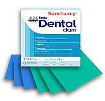 Кофердам (Dental Dam) латексний, зелений з ароматом м'яти, (127мм х 127мм) 52шт